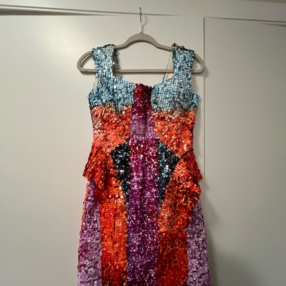Oriett Domenech unbelievable Colorful Sequin Dress